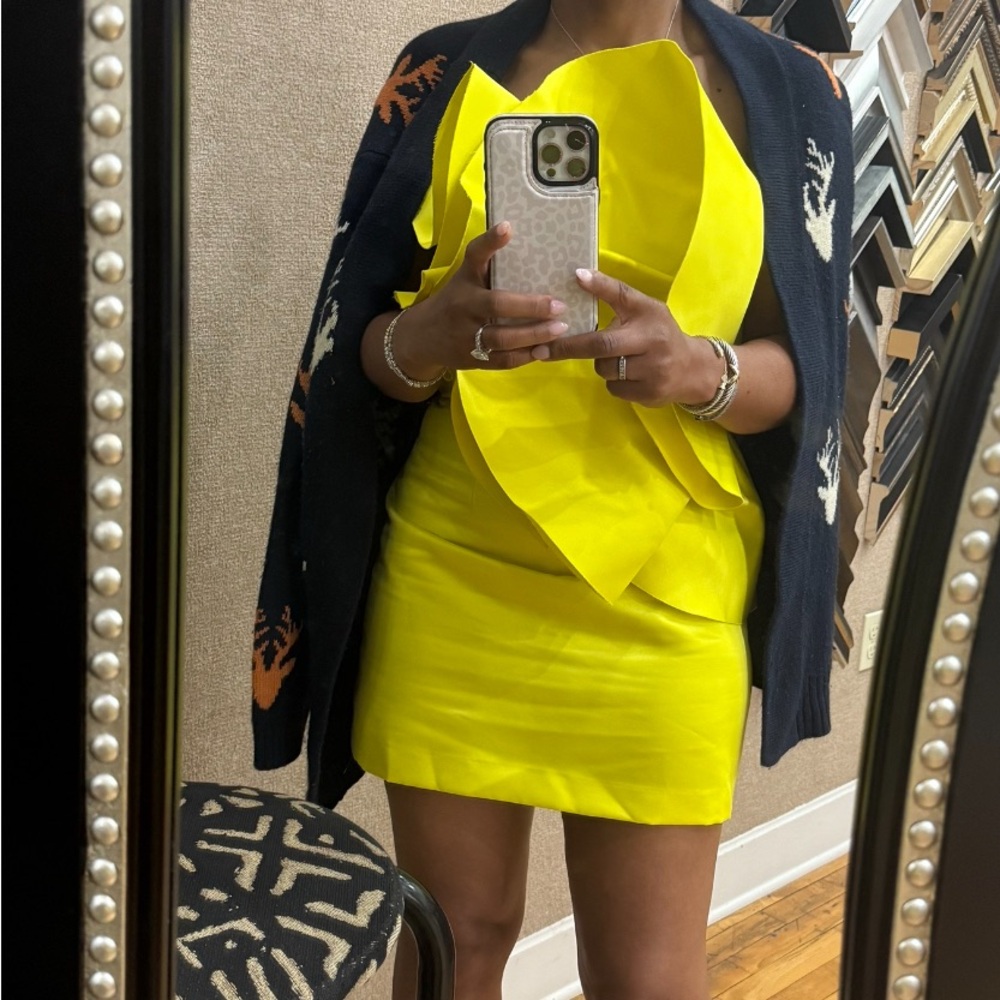 Zara Yellow Ruffle Mini Dress - Picture 15 of 15